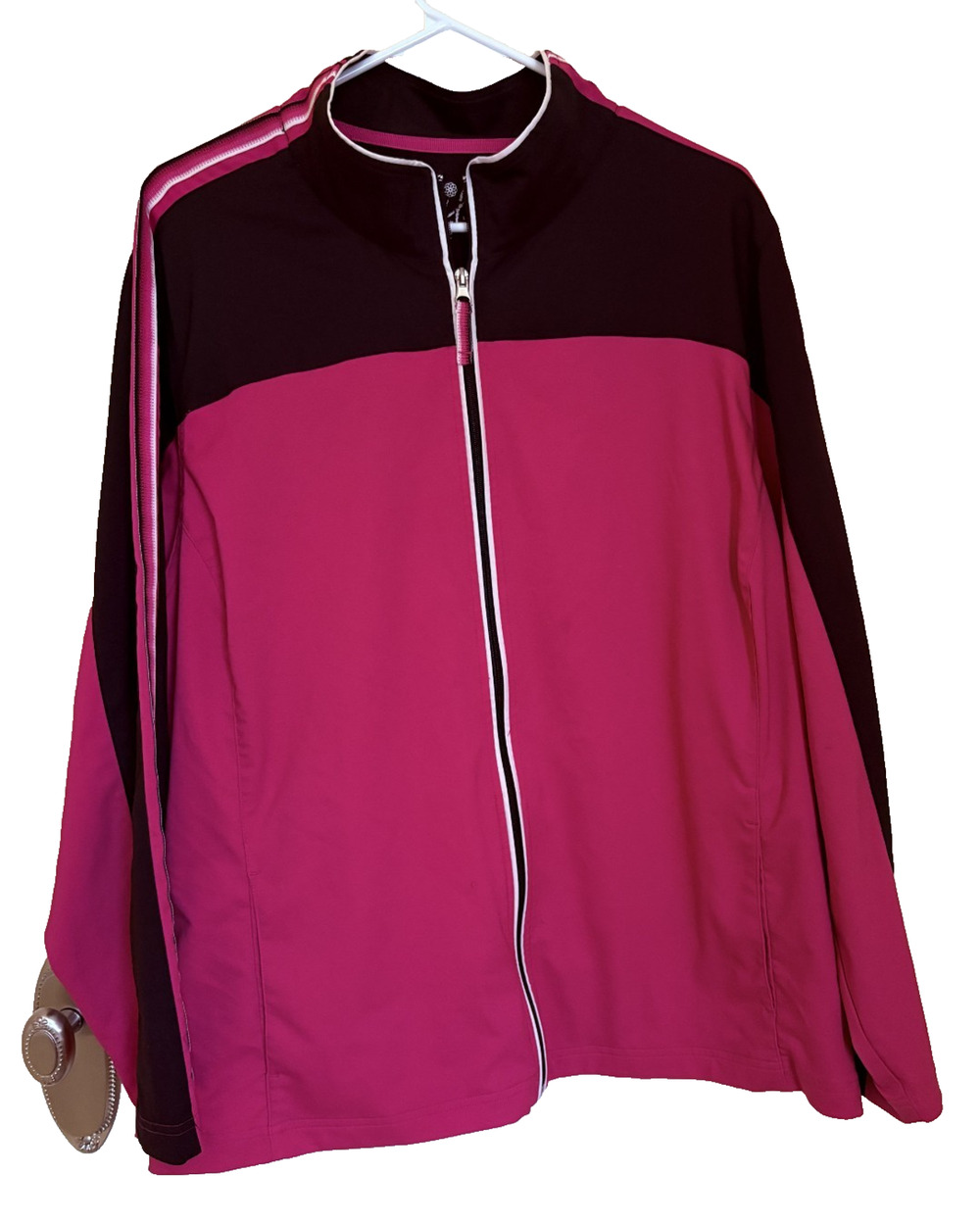 Made For Life Jacket Womens 3X Black Pink Athleisure Sportswear Oversized Gym